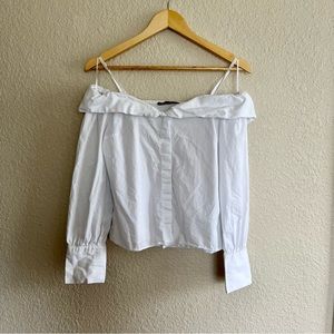 Off the shoulder Zara White Button Down